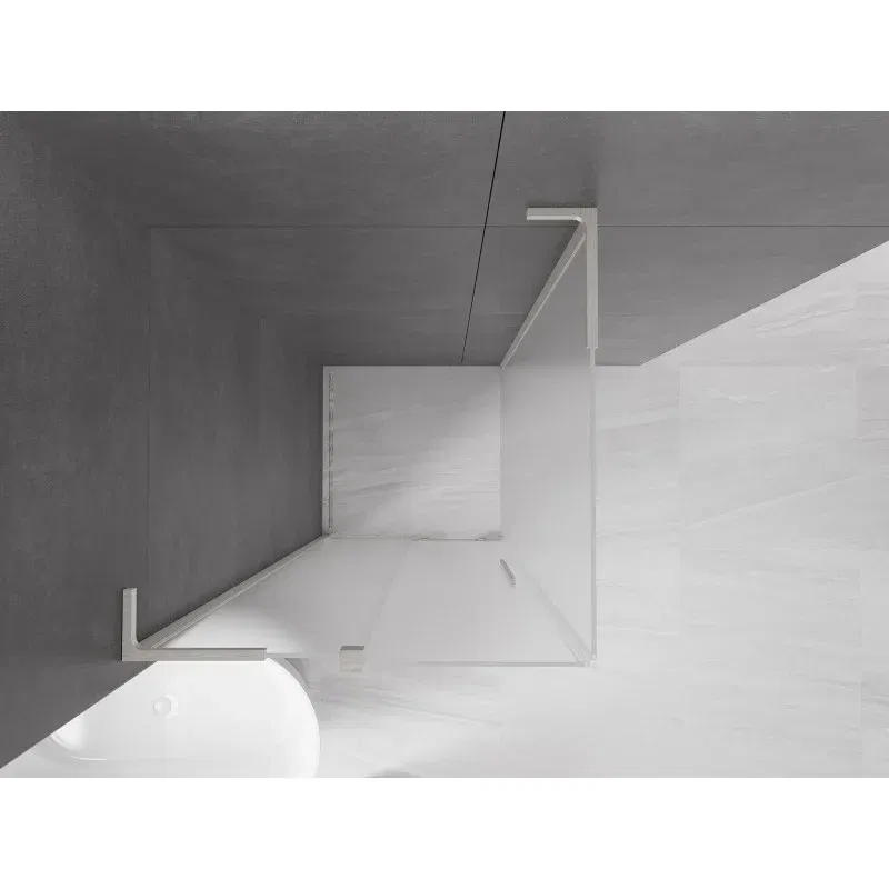 Mexen Velar L cabine de douche coulissante 120 x 120 cm, givre, nickel brossé - 871-120-120-33-97