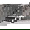 Mexen Velar L Duschkabine Schiebetür 90 x 75 cm, Mattglas, gebürsteter Nickel - 871-090-075-33-97