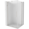 Mexen Velar L Duschkabine Schiebetür 90 x 75 cm, Mattglas, gebürsteter Nickel - 871-090-075-33-97