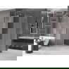 Mexen Velar L Duschkabine Schiebetür 90 x 75 cm, Mattglas, gebürsteter Nickel - 871-090-075-33-97