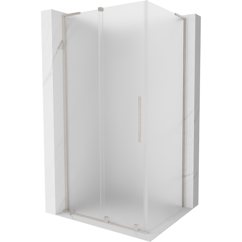 Mexen Velar L cabina doccia scorrevole 90 x 85 cm, ghiaccio, nichel spazzolato - 871-090-085-33-97