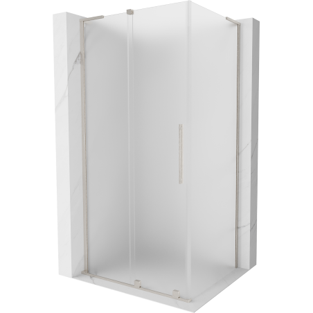 Mexen Velar L cabine de duche deslizante 90 x 110 cm, fosco, níquel escovado - 871-090-110-33-97