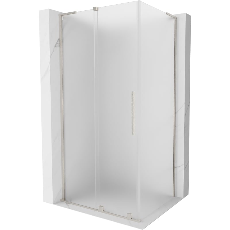 Mexen Velar L klizni zastor na pomičnog zatvaranje 90 x 120 cm, mraz, brušeni nikal - 871-090-120-33-97