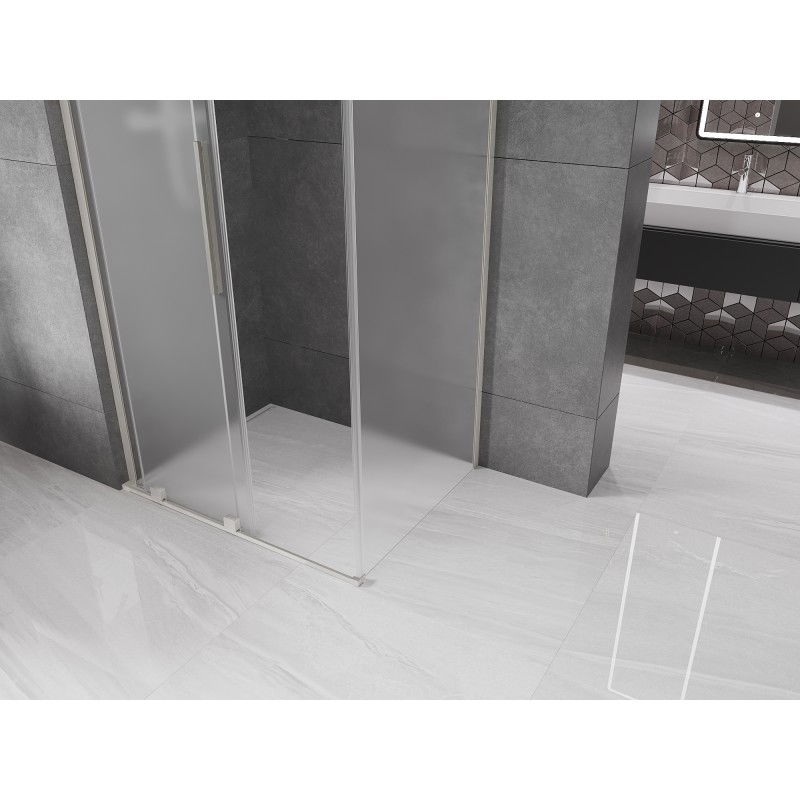 Mexen Velar L cabina doccia scorrevole 90 x 120 cm, smerigliato, nichel spazzolato - 871-090-120-33-97