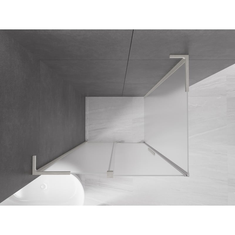 Mexen Velar L kabina prysznicowa rozsuwana 90 x 80 cm, szron, nikiel szczotkowany - 871-090-080-33-97