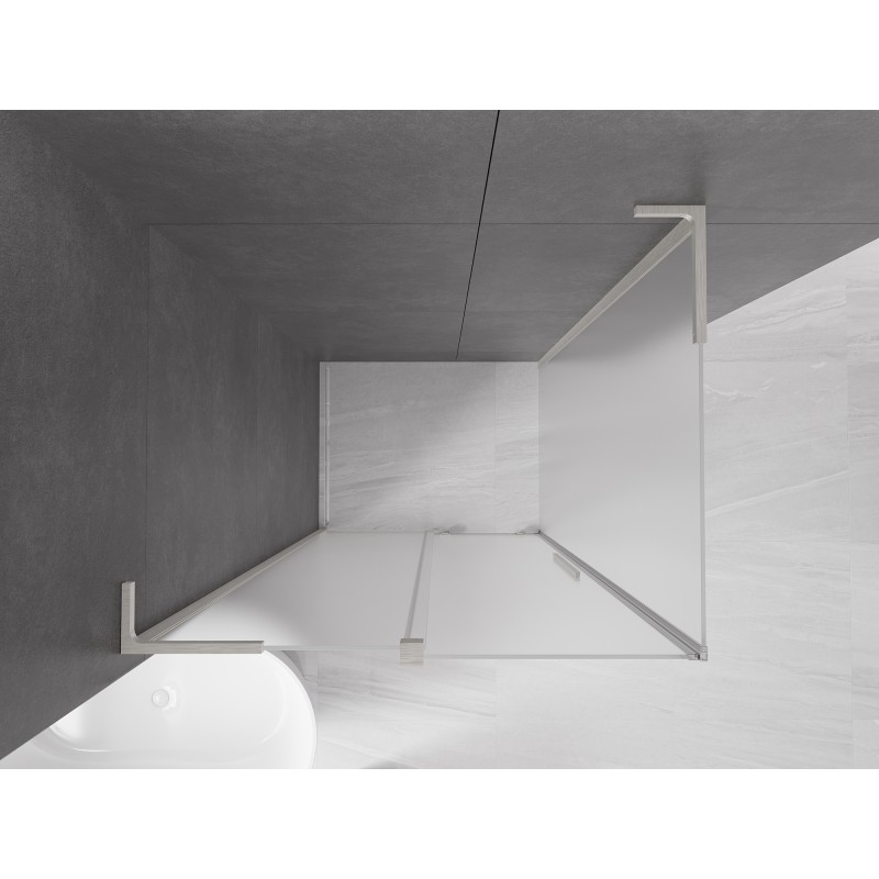 Mexen Velar L kabina prysznicowa rozsuwana 100 x 120 cm, szron, nikiel szczotkowany - 871-100-120-33-97