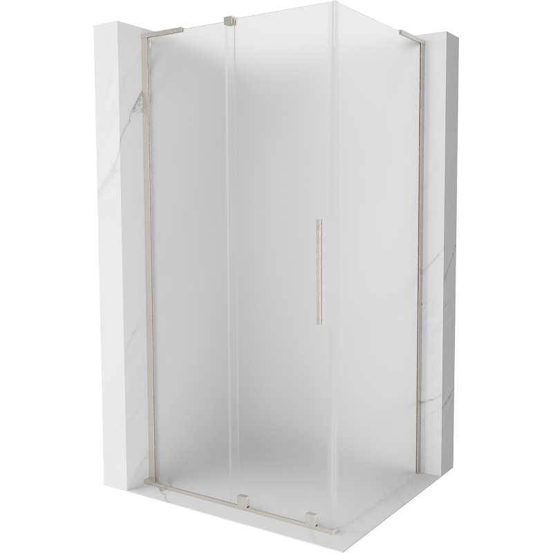 Mexen Velar L 110 x 90 cm liukuovi suihkukoppi, huurrettu, harjattu nikkeli - 871-110-090-33-97