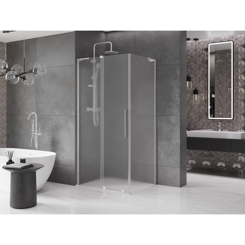 Mexen Velar L klizna tuš kabina klizeća 120 x 75 cm, mat, brušeni nikal - 871-120-075-33-97