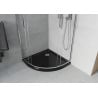 Mexen Rio cabine de douche semi-circulaire 80 x 80 cm, transparent, chrome + receveur Flat, noir - 863-080-080-01-00-4170
