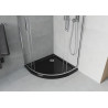 Mexen Rio halfronde douchecabine 80 x 80 cm, transparant, chroom + zwarte Flat douchebak - 863-080-080-01-00-4170