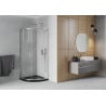 Mexen Rio cabine de douche semi-circulaire 80 x 80 cm, transparent, chrome + receveur Flat, noir - 863-080-080-01-00-4170