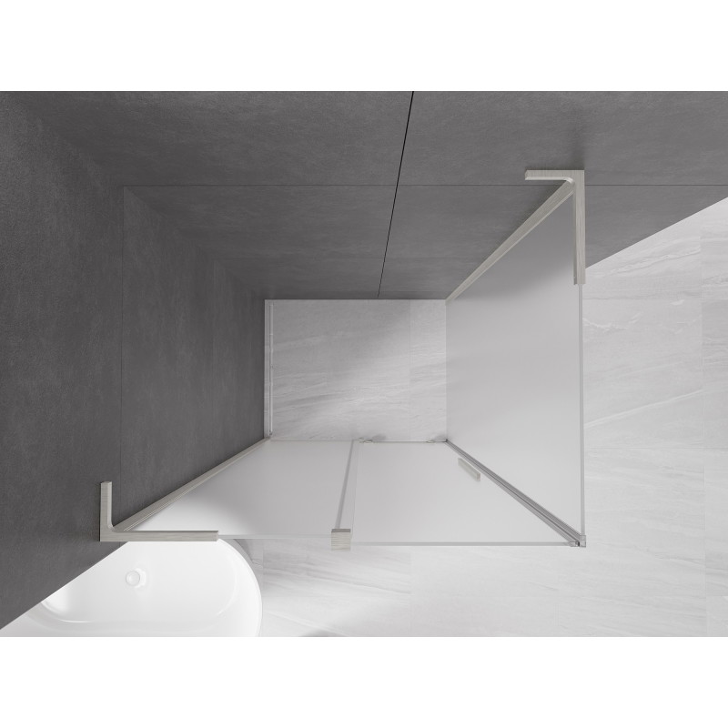 Mexen Velar L klizna tuš kabina klizeća 120 x 75 cm, mat, brušeni nikal - 871-120-075-33-97