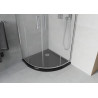 Mexen Rio halfronde douchecabine 80 x 80 cm, transparant, chroom + zwarte Flat douchebak - 863-080-080-01-00-4170