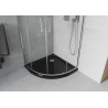 Mexen Rio tuš kabina polukružna 90 x 90 cm, prozirna, krom + tuš kada Flat, crna - 863-090-090-01-00-4170