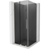 Mexen Velar L 110 x 110 cm Sliding Shower Enclosure, Graphite, Brushed Nickel - 871-110-110-43-97