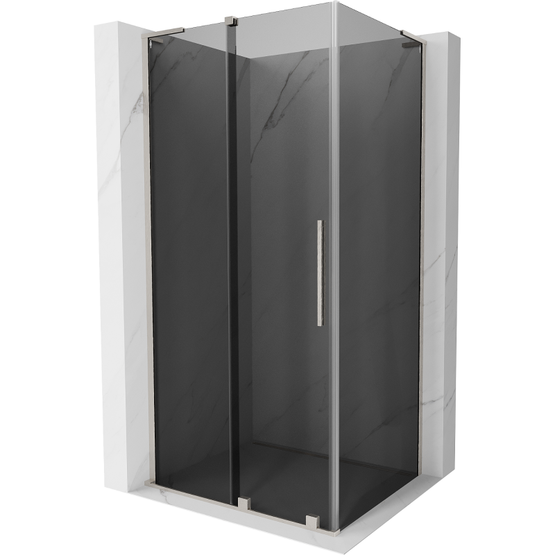Mexen Velar L Duschkabine verschiebbar 90 x 70 cm, Graphit, gebürsteter Nickel - 871-090-070-43-97