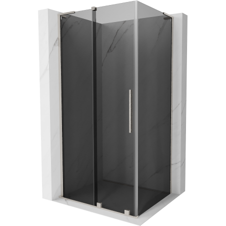 Mexen Velar L Duschkabine verschiebbar 90 x 70 cm, Graphit, gebürsteter Nickel - 871-090-070-43-97