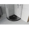 Mexen Rio polkrožna prha kabina 80 x 80 cm, mat, krom + tuš kad Flat, črna - 863-080-080-01-30-4170