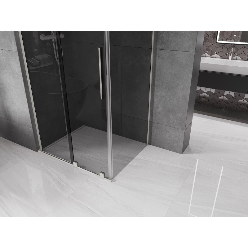 Mexen Velar L lükandustega dušikabiin 100 x 70 cm, grafiit, harjatud nikkel - 871-100-070-43-97
