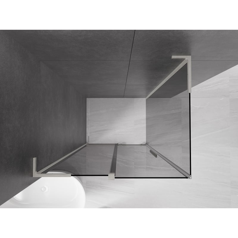 Mexen Velar L lükandustega dušinurk 100 x 110 cm, grafiit, harjatud nikkel - 871-100-110-43-97