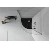 Mexen Rio cabine de douche semi-circulaire 90 x 90 cm, givré, chrome + receveur Flat, noir - 863-090-090-01-30-4170