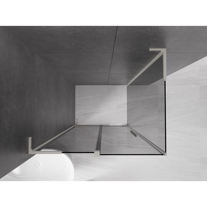 Mexen Velar L kabina prysznicowa rozsuwana 120 x 80 cm, grafit, nikiel szczotkowany - 871-120-080-43-97