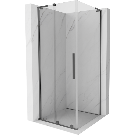 Mexen Velar L lükandustega dušinurk 90 x 90 cm, läbipaistev, gun metal - 871-090-090-03-95