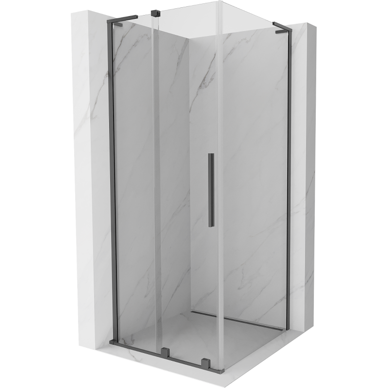 Mexen Velar L cabine de douche coulissante 110 x 110 cm, transparent, gun metal - 871-110-110-03-95