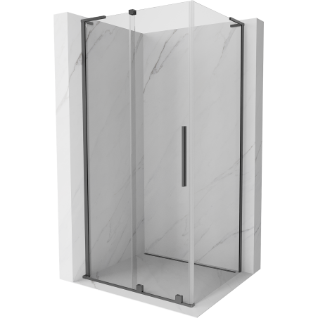Mexen Velar L cabina de ducha corredera 90 x 110 cm, transparente, gun metal - 871-090-110-03-95