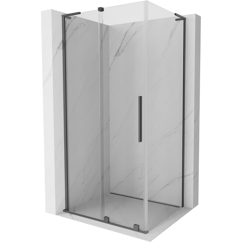 Mexen Velar L cabine de douche coulissante 100 x 120 cm, transparent, métal pistolet - 871-100-120-03-95