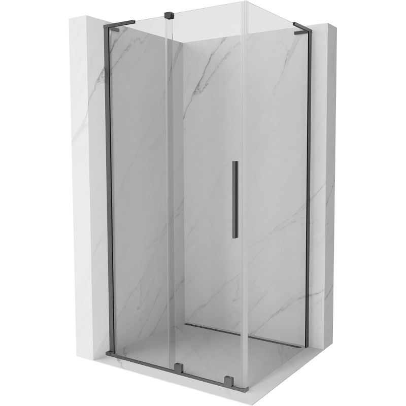 Mexen Velar L klizna tuš kabina klizna 90 x 85 cm, prozirna, pištoljski metal - 871-090-085-03-95