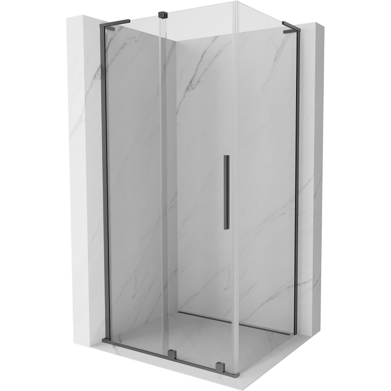 Mexen Velar L cabina de ducha corredera 110 x 90 cm, transparente, metal anodizado - 871-110-090-03-95