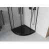 Mexen Rio cabina doccia semicircolare 80 x 80 cm, trasparente, nera + piatto doccia Flat, nero - 863-080-080-70-00-4170B