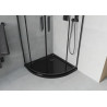 Mexen Rio semi-circular shower cabin 80 x 80 cm, transparent, black + Flat shower tray, black - 863-080-080-70-00-4170B