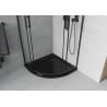 Mexen Rio cabine de duche semicircular 80 x 80 cm, transparente, preta + base de duche Flat, preta - 863-080-080-70-00-4170B
