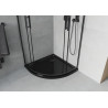 Mexen Rio polkrožna tuš kabina 80 x 80 cm, prozorna, črna + Flat tuš kad, črna - 863-080-080-70-00-4170B