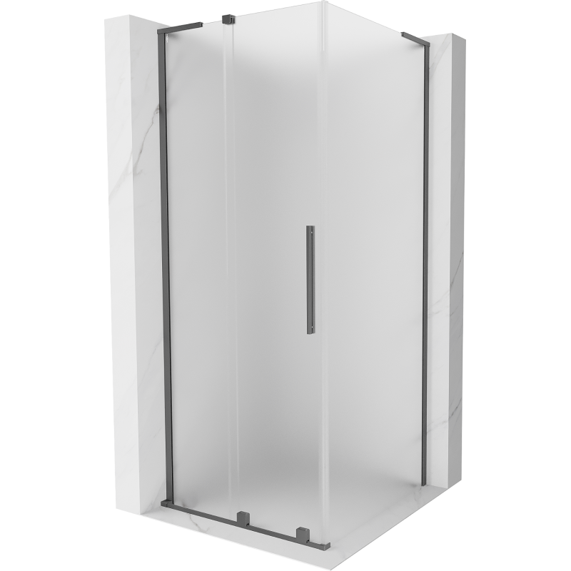 Mexen Velar L cabine de douche coulissante 120 x 120 cm, givre, métal gun - 871-120-120-33-95