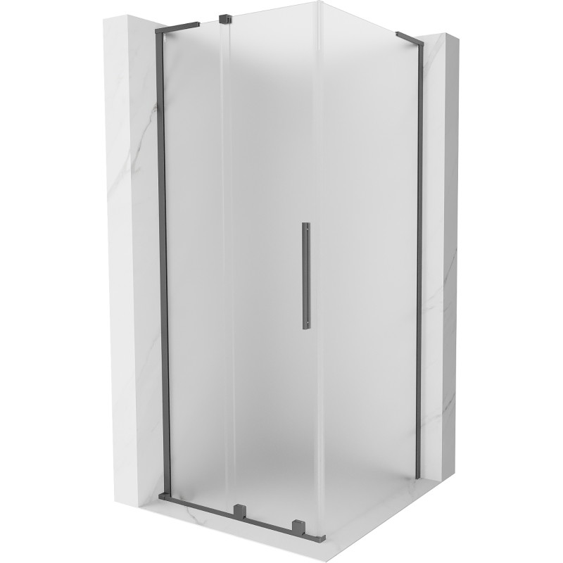 Mexen Velar L drsna prha kabina 120 x 120 cm, mraz, gun steel - 871-120-120-33-95