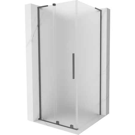 Mexen Velar L cabine de douche coulissante 120 x 120 cm, givre, métal gun - 871-120-120-33-95