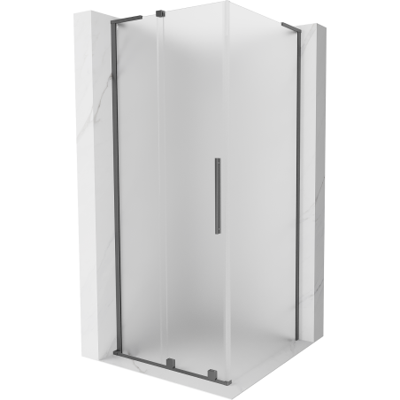 Mexen Velar L drsna prha kabina 120 x 120 cm, mraz, gun steel - 871-120-120-33-95