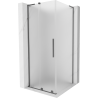 Mexen Velar L sliding shower enclosure 120 x 120 cm, frost, gun metal - 871-120-120-33-95