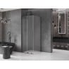 Mexen Velar L sliding shower enclosure 120 x 120 cm, frost, gun metal - 871-120-120-33-95