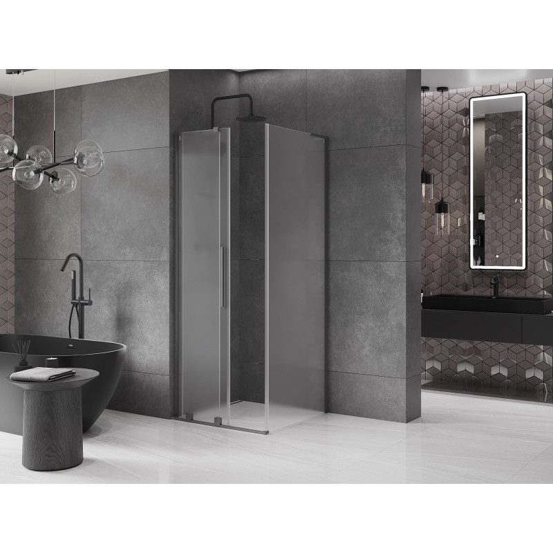 Mexen Velar L drsna prha kabina 120 x 120 cm, mraz, gun steel - 871-120-120-33-95