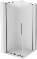 Mexen Velar L Sliding Shower Enclosure 110 x 110 cm, Frosted, Gun Metal - 871-110-110-33-95