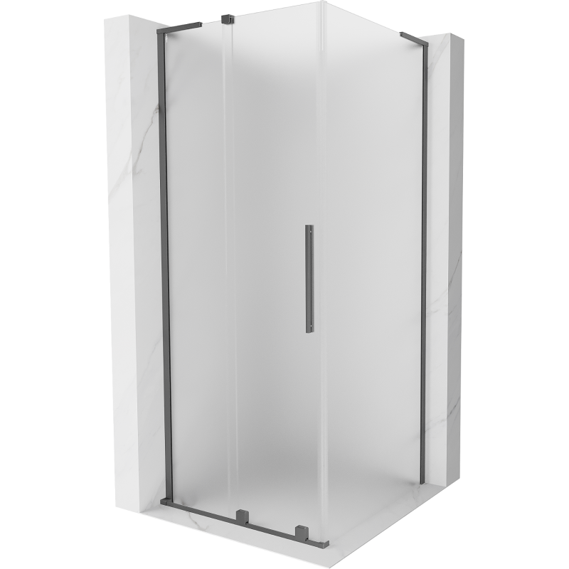 Mexen Velar L cabine de duche deslizante 100 x 100 cm, fosco, metal escuro - 871-100-100-33-95