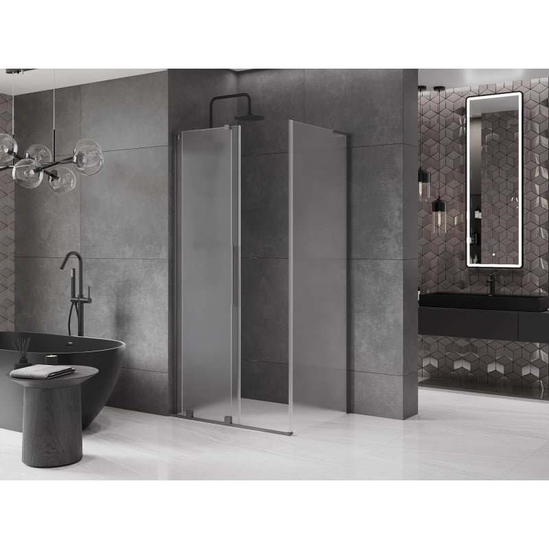 Mexen Velar L klizna tuš kabina klizna 90 x 70 cm, mat, pištolj čelik - 871-090-070-33-95