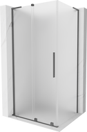 Mexen Velar L Duschkabine Schiebetür 90 x 80 cm, satiniert, Gun Metal - 871-090-080-33-95