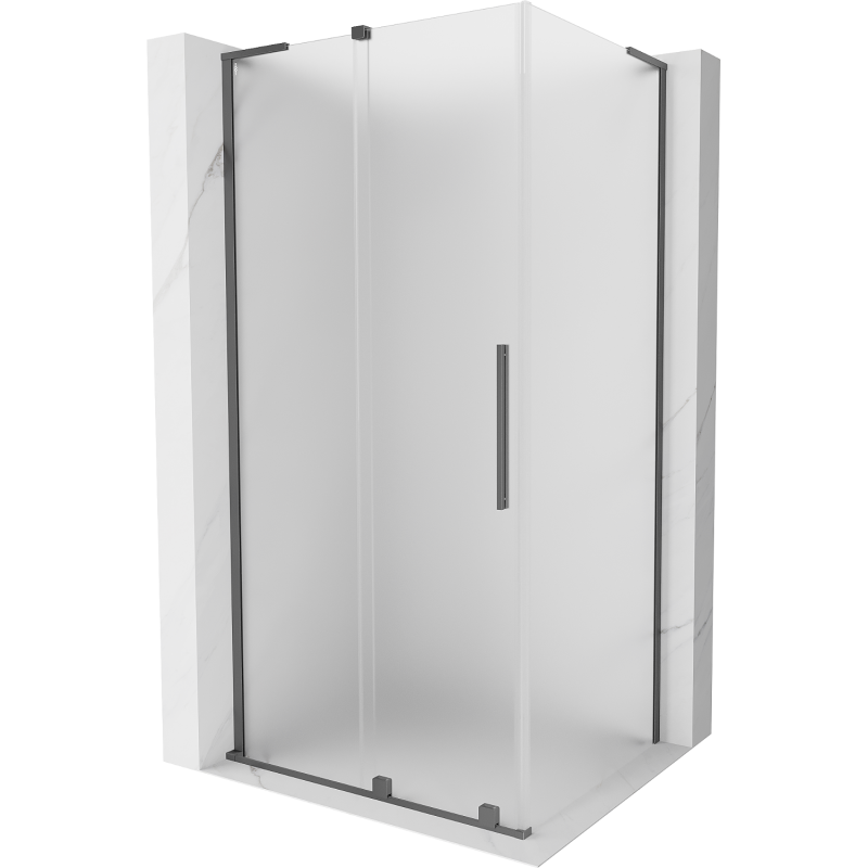 Mexen Velar L cabine de duche deslizante 90 x 100 cm, fosco, metal gun - 871-090-100-33-95