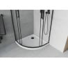 Mexen Rio polkrožna tuš kabina 80 x 80 cm, prozorna, črna + Flat tuš kad, bela - 863-080-080-70-00-4110B