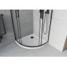 Mexen Rio polkrožna tuš kabina 80 x 80 cm, prozorna, črna + tuš kad Flat, bela - 863-080-080-70-00-4110B